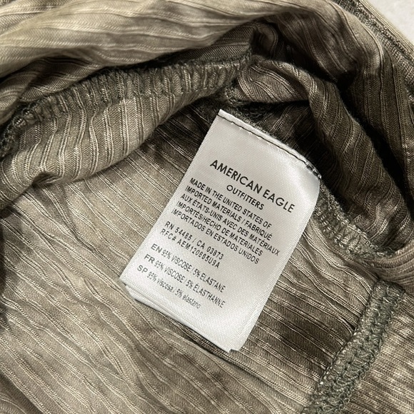 New AB Studio cropped short flutter sleep ribbed knit T-shirt small front knot - Picture 5 of 7